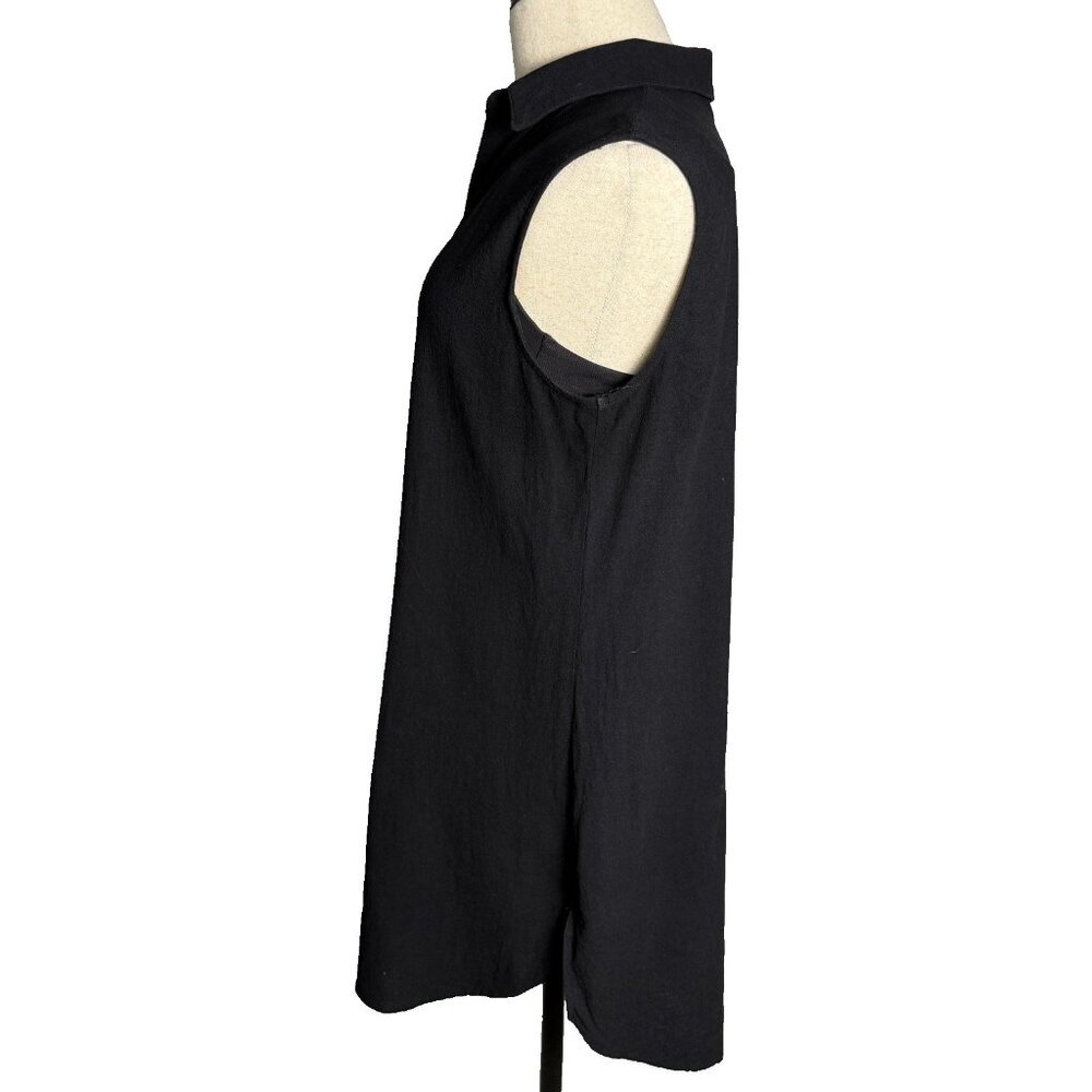 Cupshe Sleeveless Mini Dress or Tunic, Black Sz L, Button Details Create V Neck - Picture 5 of 12